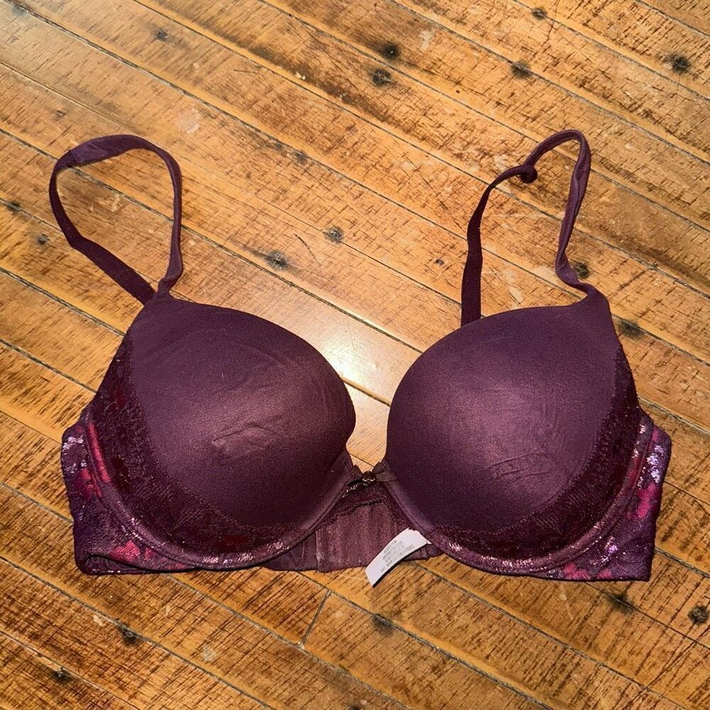 Victoria’s Secret maroon lacy sexy 34D push-up bra
